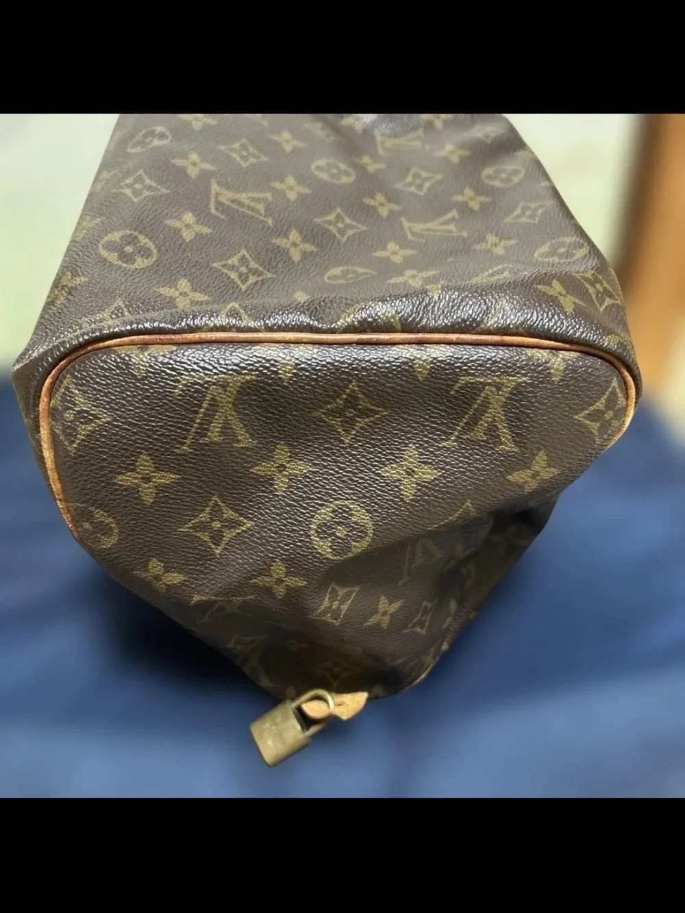 Louis Vuitton Brown Monogram Canvas Satchel with Tan Leather Handles